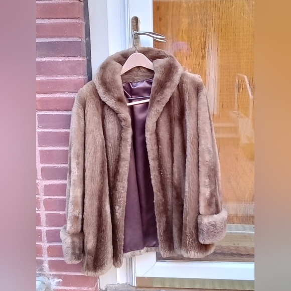 Vintage 1950s Sheared Real Fur Swing Coat - Picture 15 of 15